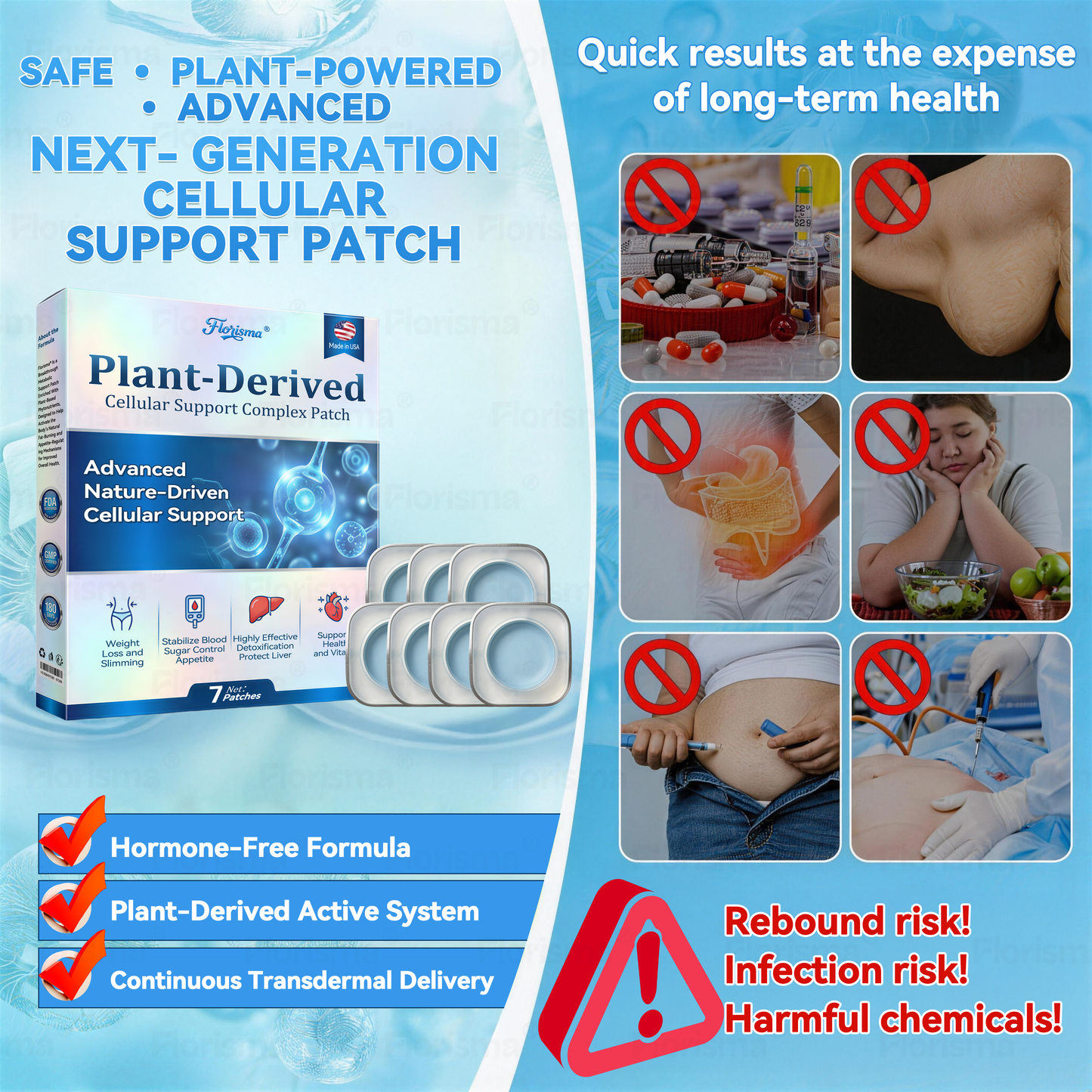 𝑭𝒍𝒐𝒓𝒊𝒔𝒎𝒂® 𝑷𝑳𝑨𝑵𝑻-𝑫𝑬𝑹𝑰𝑽𝑬𝑫 𝑪𝒆𝒍𝒍𝒖𝒍𝒂𝒓 𝑺𝒖𝒑𝒑𝒐𝒓𝒕 𝑪𝒐𝒎𝒑𝒍𝒆𝒙 𝑷𝒂𝒕𝒄𝒉(Plant energy helps reduce weight by improving the body's lymphatic system)🩹