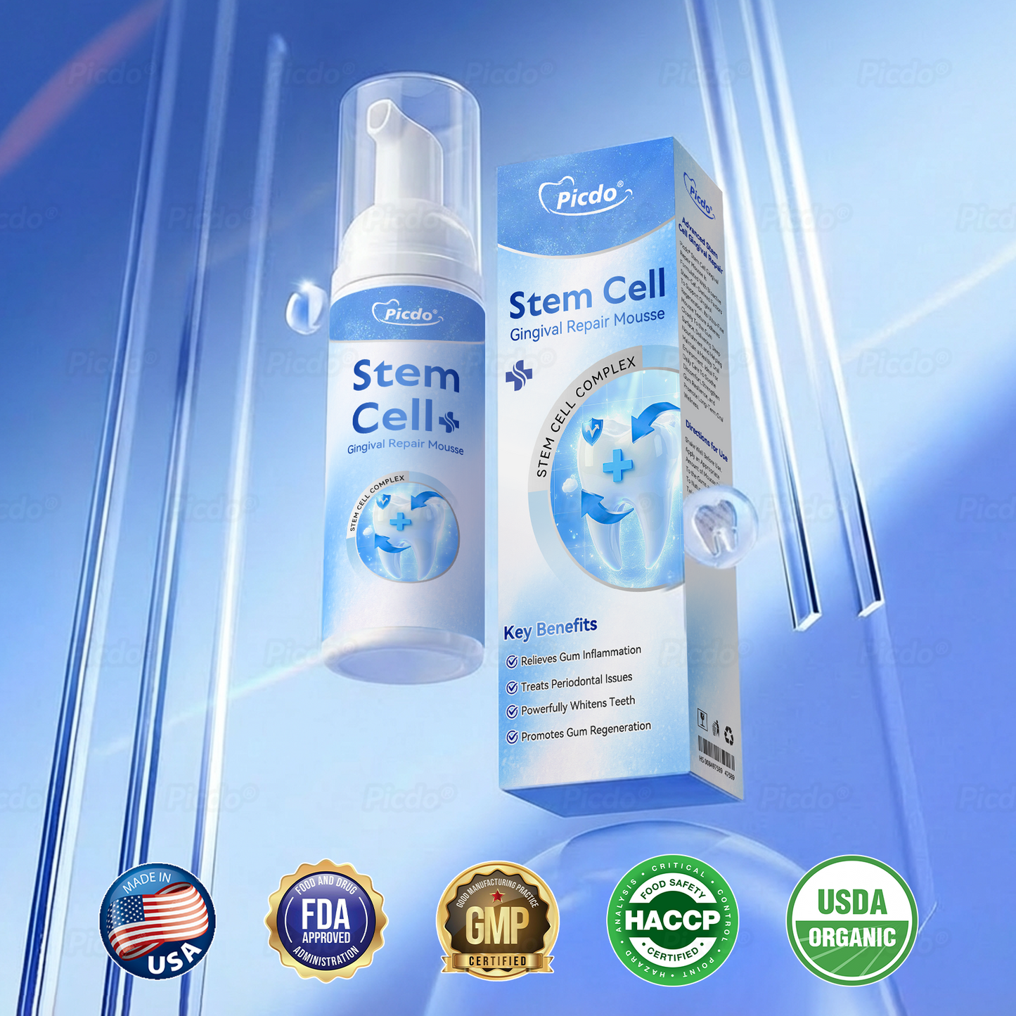 ✨🎇𝑃𝑖𝑐𝑑𝑜® 𝑆𝑡𝑒𝑚 𝐶𝑒𝑙𝑙 𝐺𝑖𝑛𝑔𝑖𝑣𝑎𝑙 𝑅𝑒𝑝𝑎𝑖𝑟 𝑀𝑜𝑢𝑠𝑠𝑒(🦷Promote Tooth Regrowth • Remove Tartar • Strengthen Gums • Deep Clean & Freshen Breath)🌵