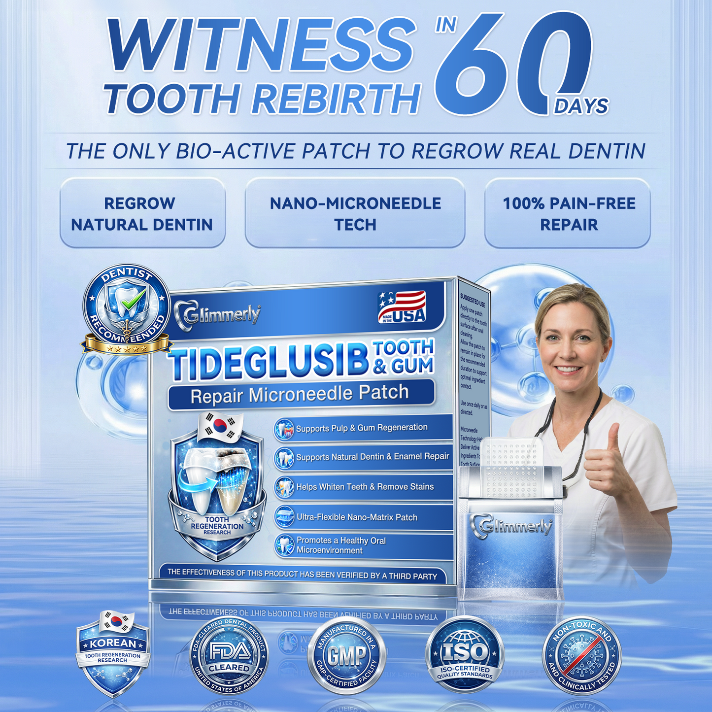 🦷𝐆𝐥𝐢𝐦𝐦𝐞𝐫𝐥𝐲® 𝐓𝐢𝐝𝐞𝐠𝐥𝐮𝐬𝐢𝐛 𝐓𝐨𝐨𝐭𝐡 & 𝐆𝐮𝐦 𝐑𝐞𝐩𝐚𝐢𝐫 𝐌𝐢𝐜𝐫𝐨𝐧𝐞𝐞𝐝𝐥𝐞 𝐏𝐚𝐭𝐜𝐡  | 𝐀𝐝𝐯𝐚𝐧𝐜𝐞𝐝 𝐒𝐭𝐞𝐦-𝐂𝐞𝐥𝐥 𝐀𝐜𝐭𝐢𝐯𝐚𝐭𝐢𝐨𝐧 𝐓𝐞𝐞𝐭𝐡 𝐒𝐭𝐫𝐢𝐩𝐬(🦷𝐑𝐞𝐛𝐮𝐢𝐥𝐝 𝐄𝐧𝐚𝐦𝐞𝐥 & 𝐃𝐞𝐧𝐭𝐢𝐧 • 𝐒𝐭𝐫𝐞𝐧𝐠𝐭𝐡𝐞𝐧 𝐆𝐮𝐦𝐬 • 𝐄𝐫𝐚𝐝𝐢𝐜𝐚𝐭𝐞 𝐓𝐚𝐫𝐭𝐚𝐫 & 𝐎𝐝𝐨𝐫 • 𝐒𝐭𝐨𝐩 𝐓𝐨𝐨𝐭𝐡 𝐒𝐞𝐧𝐬𝐢𝐭𝐢𝐯𝐢𝐭𝐲) 3.0