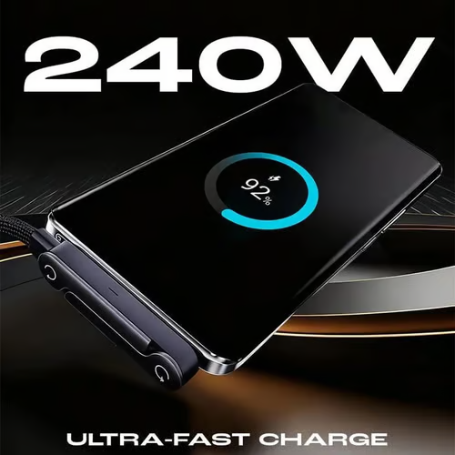 ⏰HOT SALE🎁Invisible Holder Charger Cable with Stand, 240w super fast charging 2-in-1 Fast Charging Cord & Phone Stand