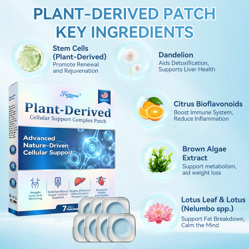 𝑭𝒍𝒐𝒓𝒊𝒔𝒎𝒂® 𝑷𝑳𝑨𝑵𝑻-𝑫𝑬𝑹𝑰𝑽𝑬𝑫 𝑪𝒆𝒍𝒍𝒖𝒍𝒂𝒓 𝑺𝒖𝒑𝒑𝒐𝒓𝒕 𝑪𝒐𝒎𝒑𝒍𝒆𝒙 𝑷𝒂𝒕𝒄𝒉(Plant energy helps reduce weight by improving the body's lymphatic system)🩹